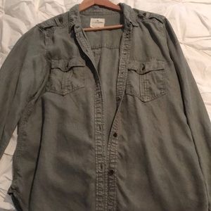 (All offers accepted) AE button down army green